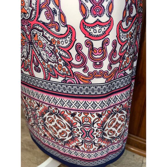 Womens‎ Vince Camuto Sleeveless Paisley Pink Stretchy Knee Length Dress Size 6 - Picture 5 of 10